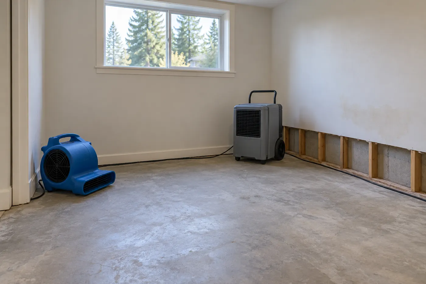 water damage co. detail in an Inland Northwest-style home or worksite.